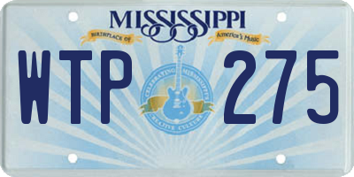 MS license plate WTP275