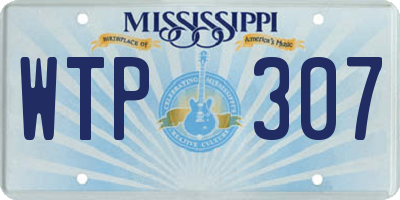 MS license plate WTP307