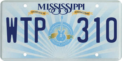 MS license plate WTP310