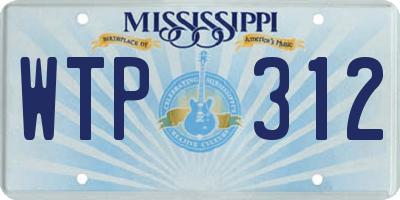 MS license plate WTP312