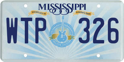MS license plate WTP326