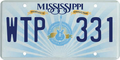 MS license plate WTP331