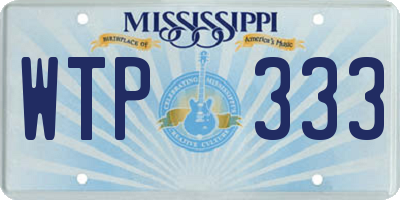 MS license plate WTP333