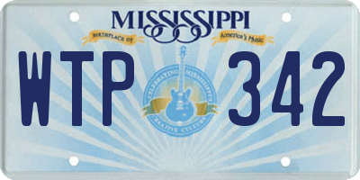 MS license plate WTP342