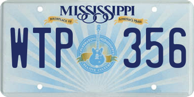 MS license plate WTP356