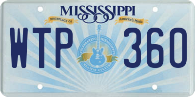 MS license plate WTP360