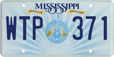 MS license plate WTP371