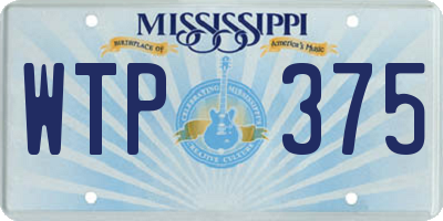 MS license plate WTP375