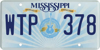 MS license plate WTP378