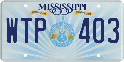 MS license plate WTP403