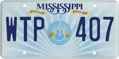 MS license plate WTP407