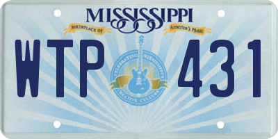 MS license plate WTP431
