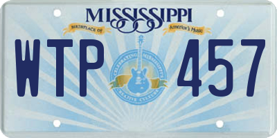 MS license plate WTP457