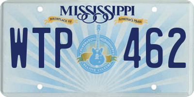 MS license plate WTP462