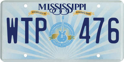 MS license plate WTP476