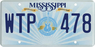 MS license plate WTP478