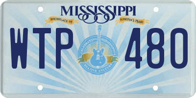 MS license plate WTP480