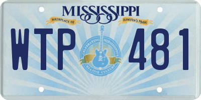 MS license plate WTP481