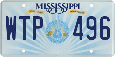 MS license plate WTP496