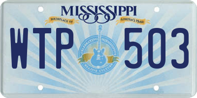 MS license plate WTP503