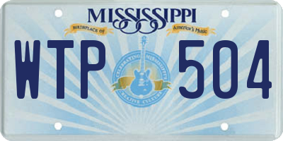 MS license plate WTP504