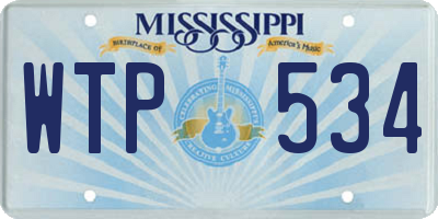 MS license plate WTP534