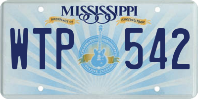 MS license plate WTP542