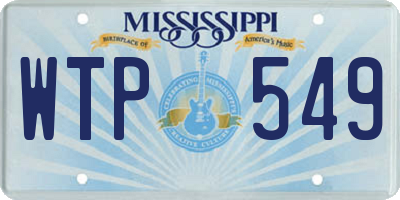 MS license plate WTP549