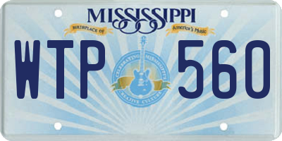MS license plate WTP560