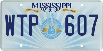 MS license plate WTP607