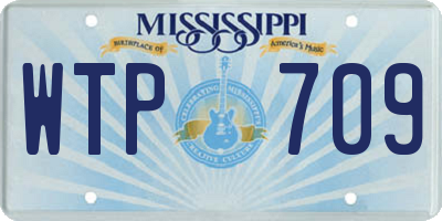 MS license plate WTP709