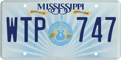 MS license plate WTP747