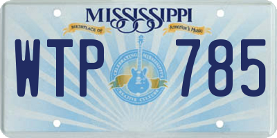 MS license plate WTP785