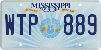 MS license plate WTP889