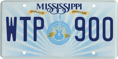 MS license plate WTP900