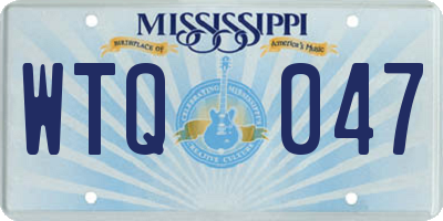 MS license plate WTQ047