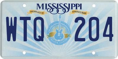 MS license plate WTQ204