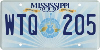 MS license plate WTQ205