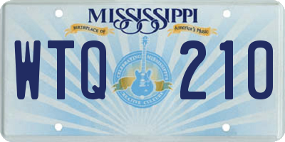 MS license plate WTQ210