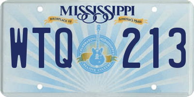 MS license plate WTQ213