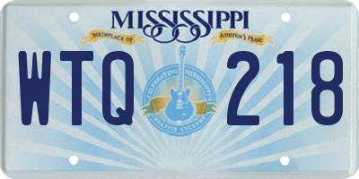MS license plate WTQ218