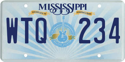MS license plate WTQ234