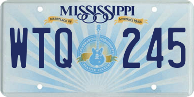 MS license plate WTQ245