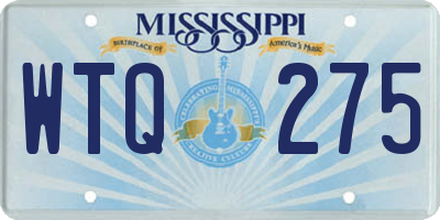 MS license plate WTQ275