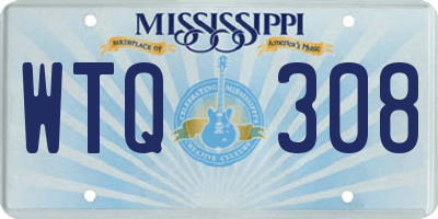 MS license plate WTQ308