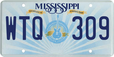 MS license plate WTQ309