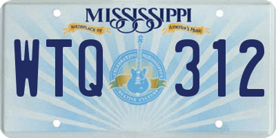 MS license plate WTQ312