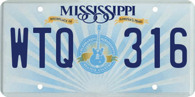 MS license plate WTQ316