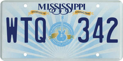 MS license plate WTQ342