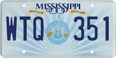 MS license plate WTQ351